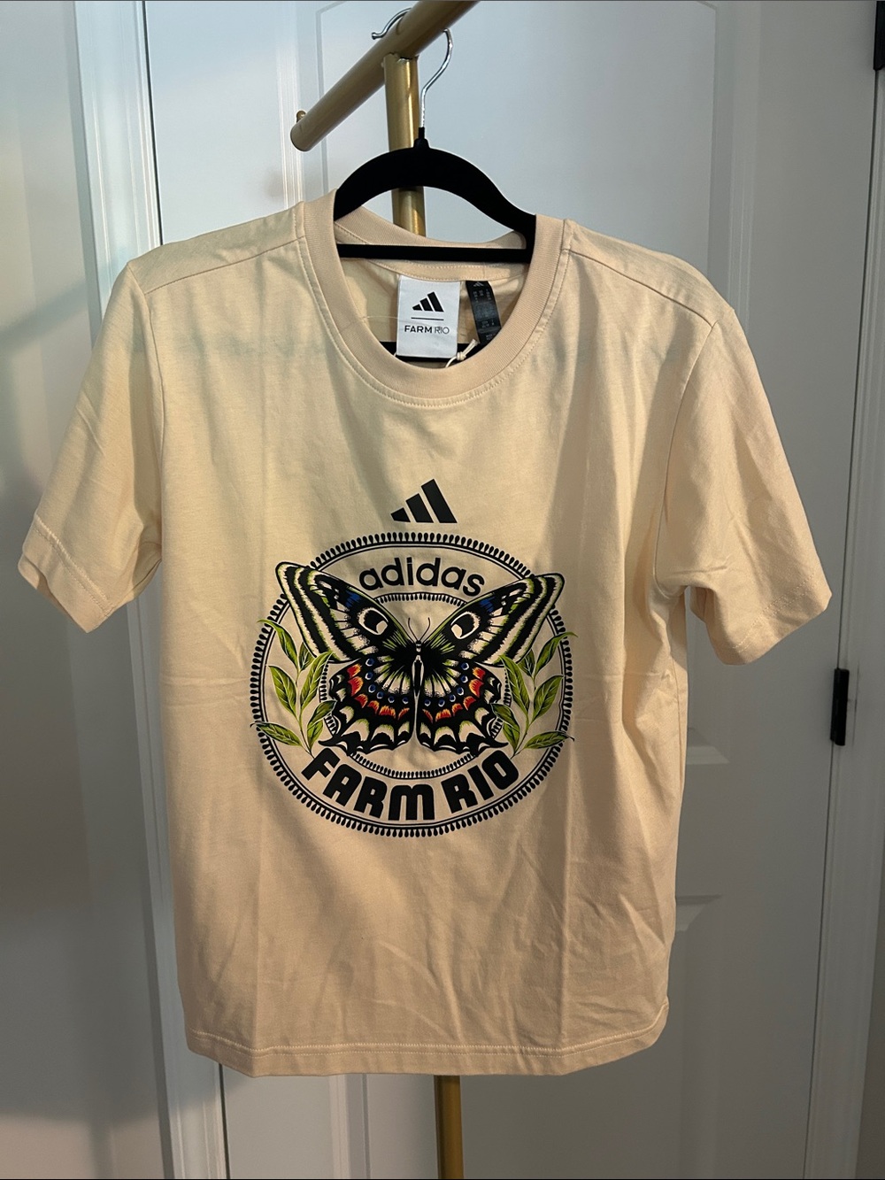 adidas Farm Rio Cream Graphic Butterfly Tee